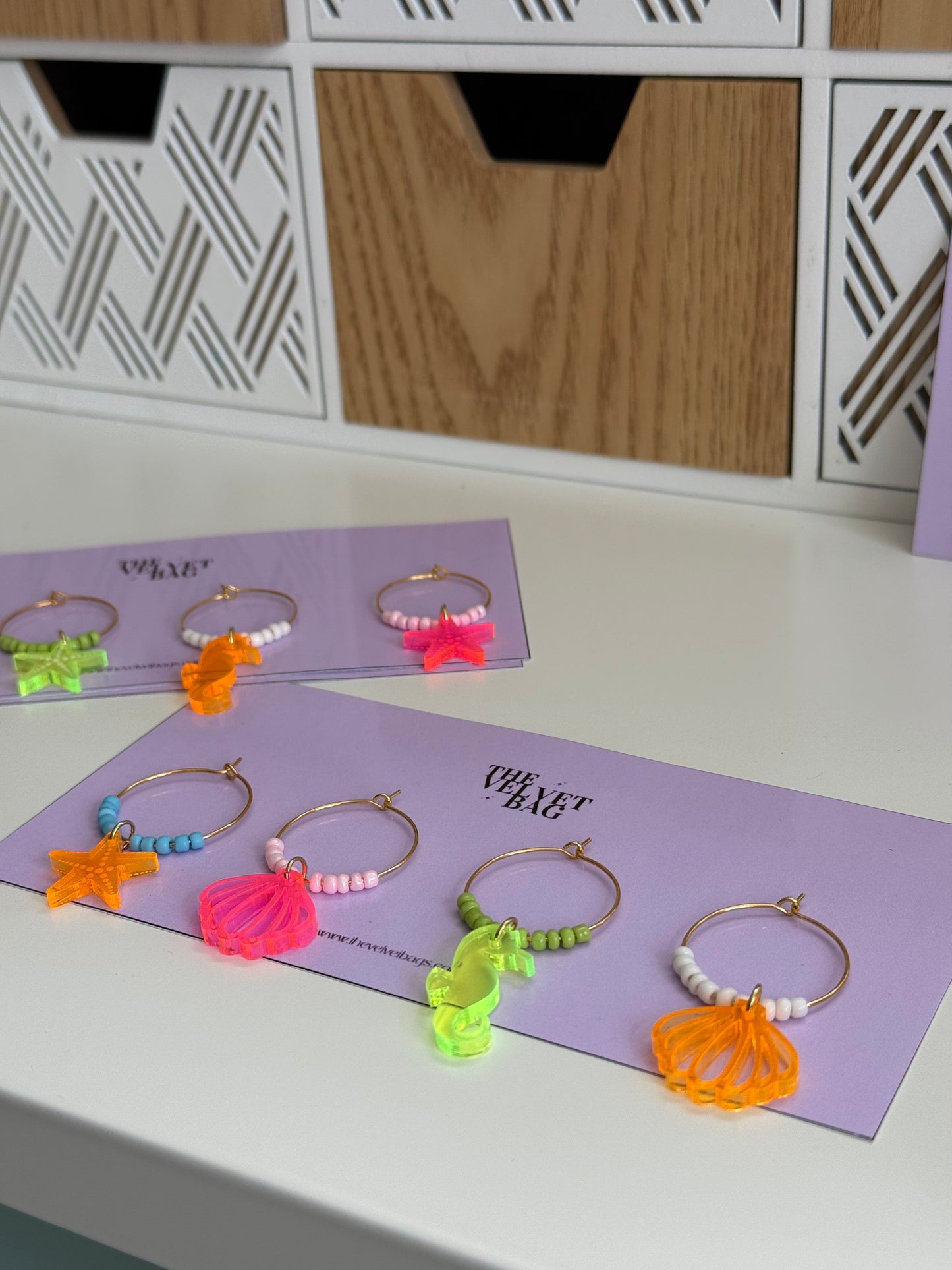 Summer glass charm set