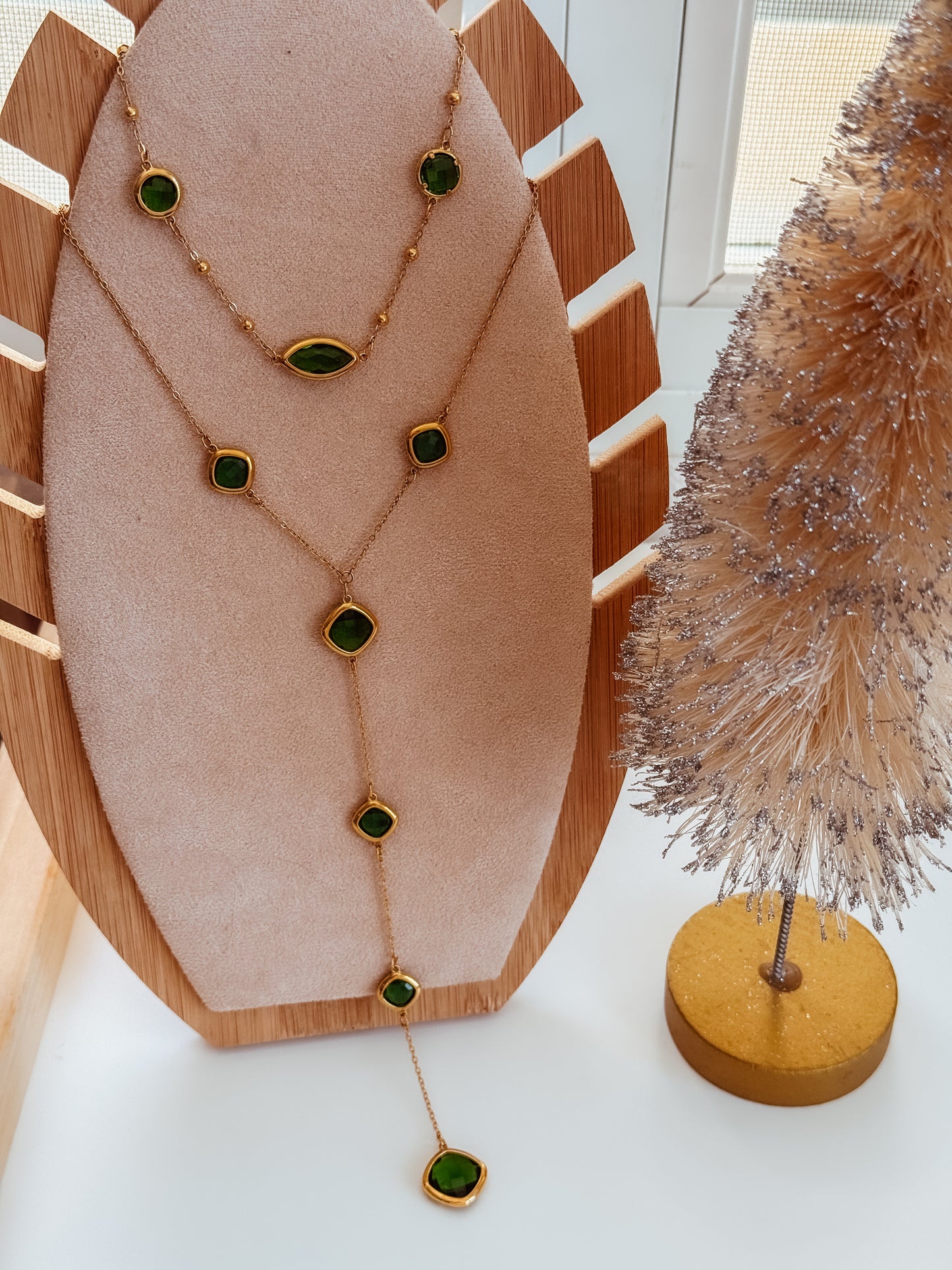 Emerald Crystal long Necklace