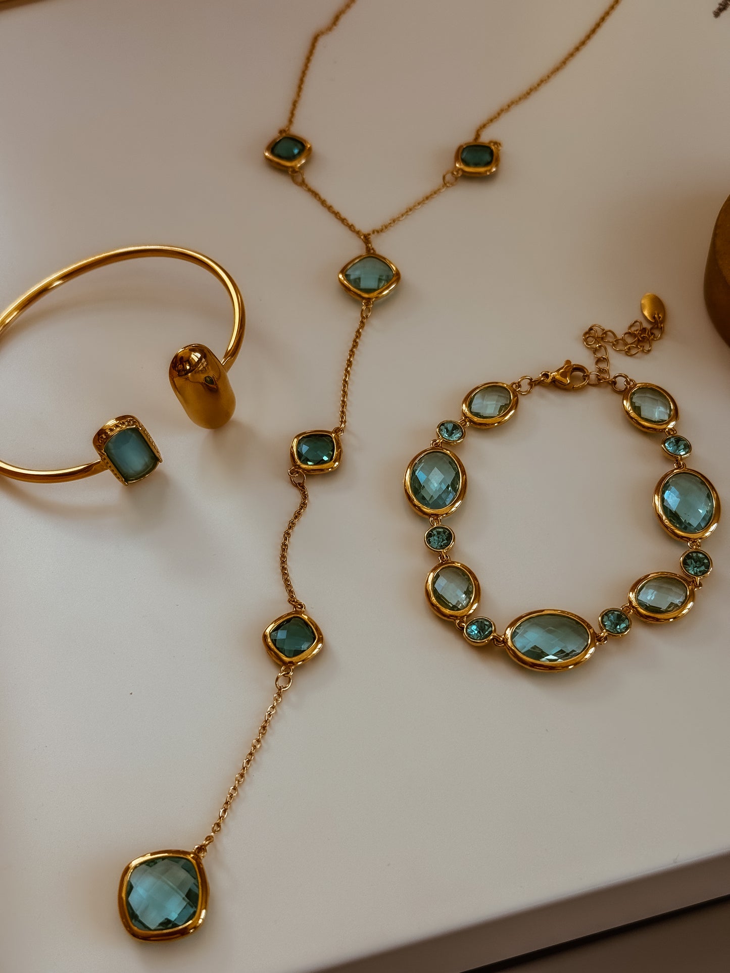 Aqua Long Crystal Necklace