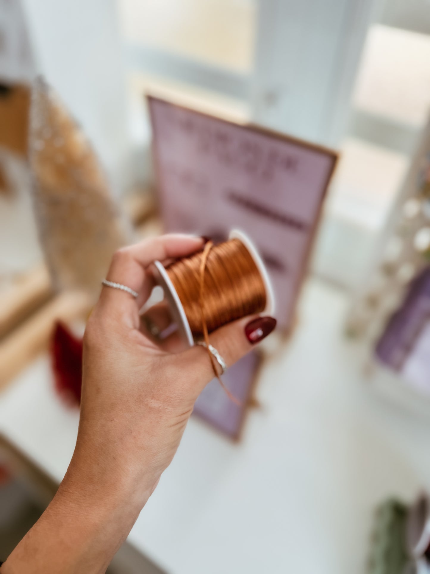 Bubble initial satin bracelet