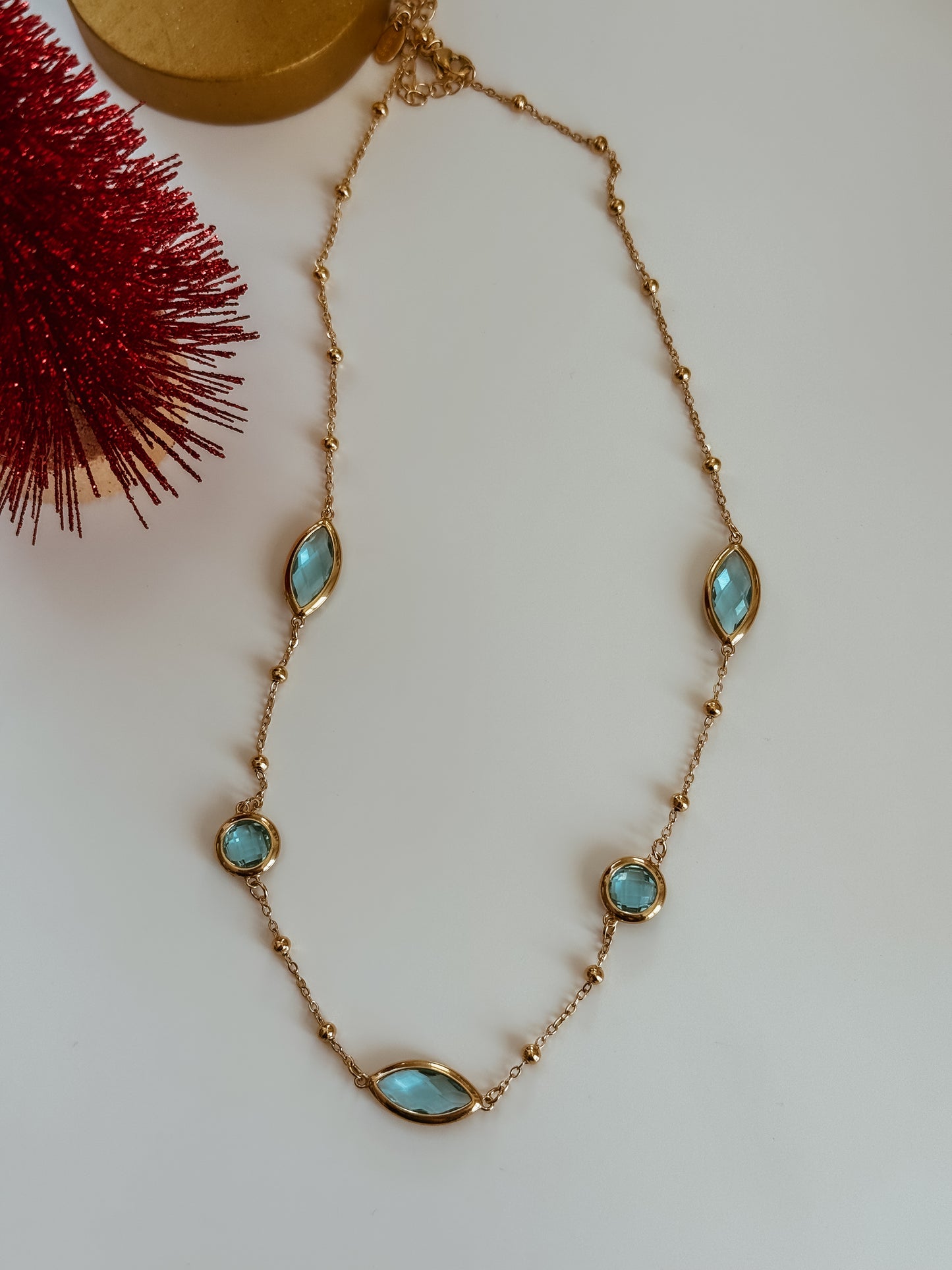 Aqua Crystal Necklace
