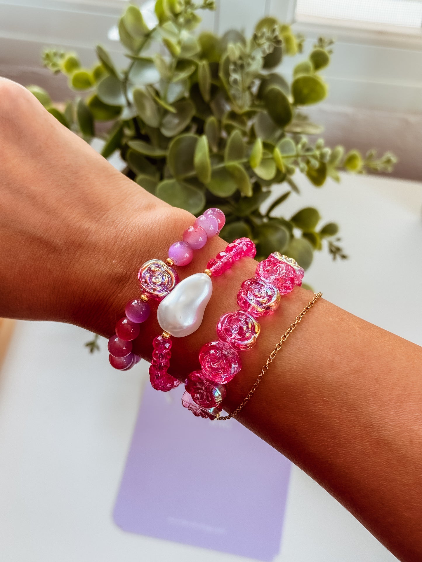 Pink tornasol bracelet