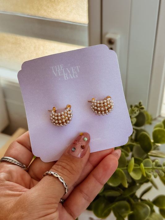 Mini pearls hoops
