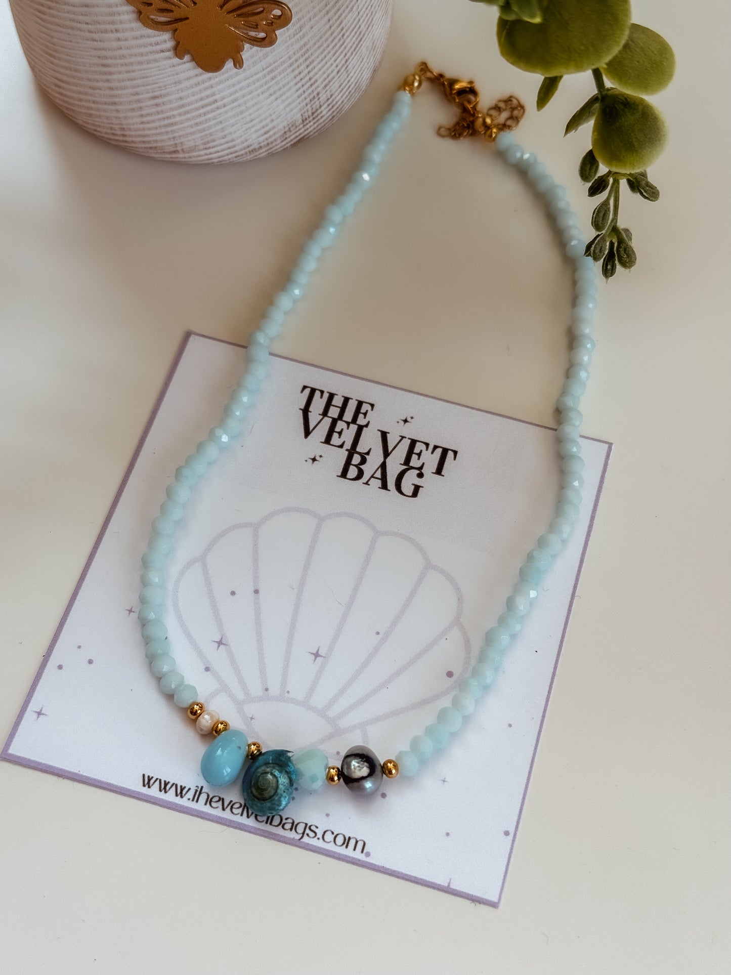 Blue choker