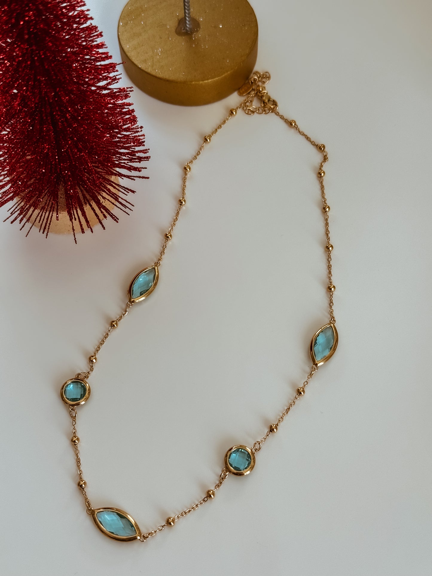 Aqua Crystal Necklace