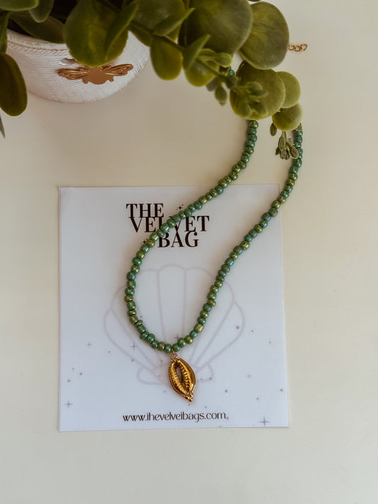 Aqua Seed beads choker