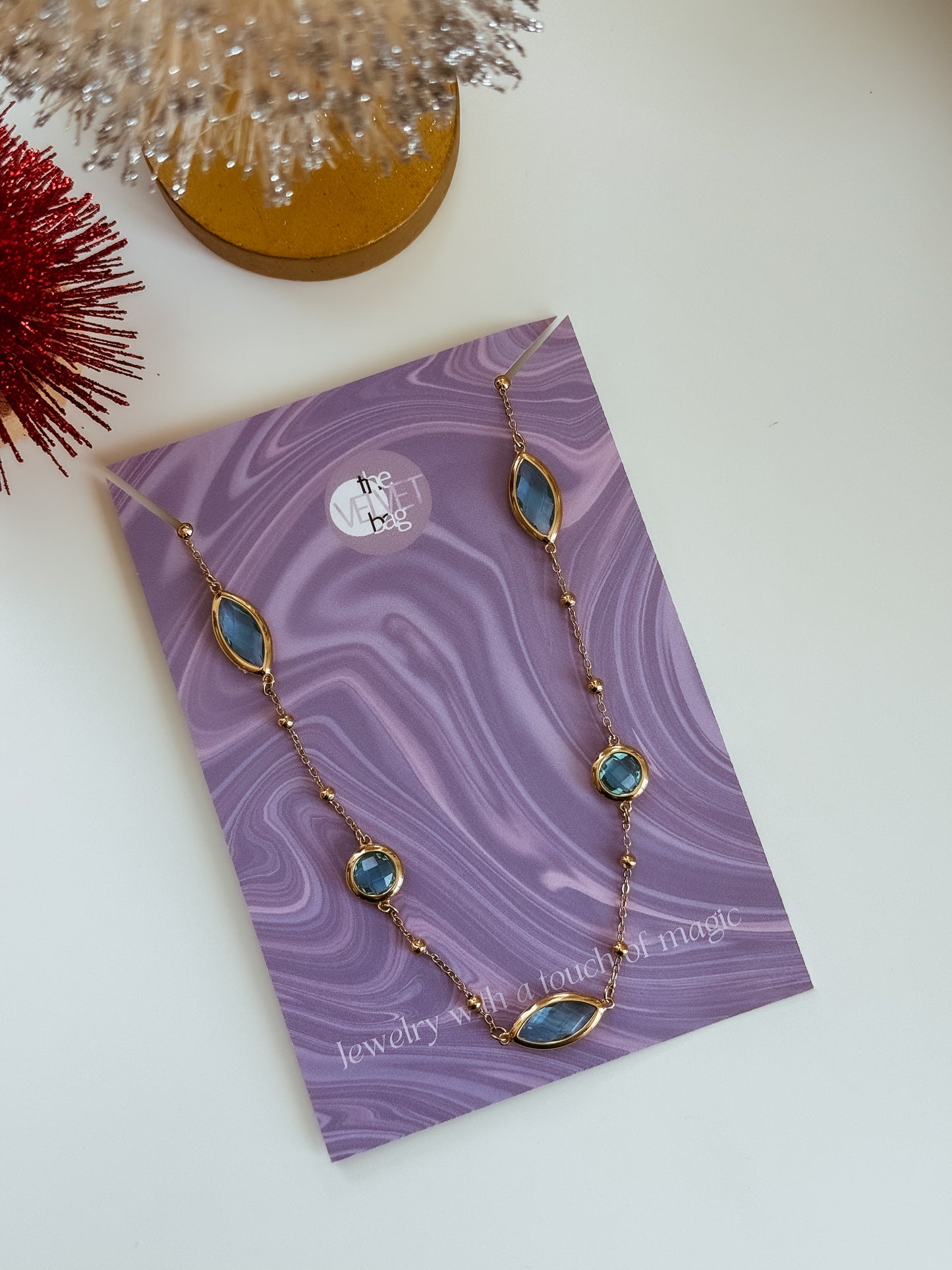 Aqua Crystal Necklace