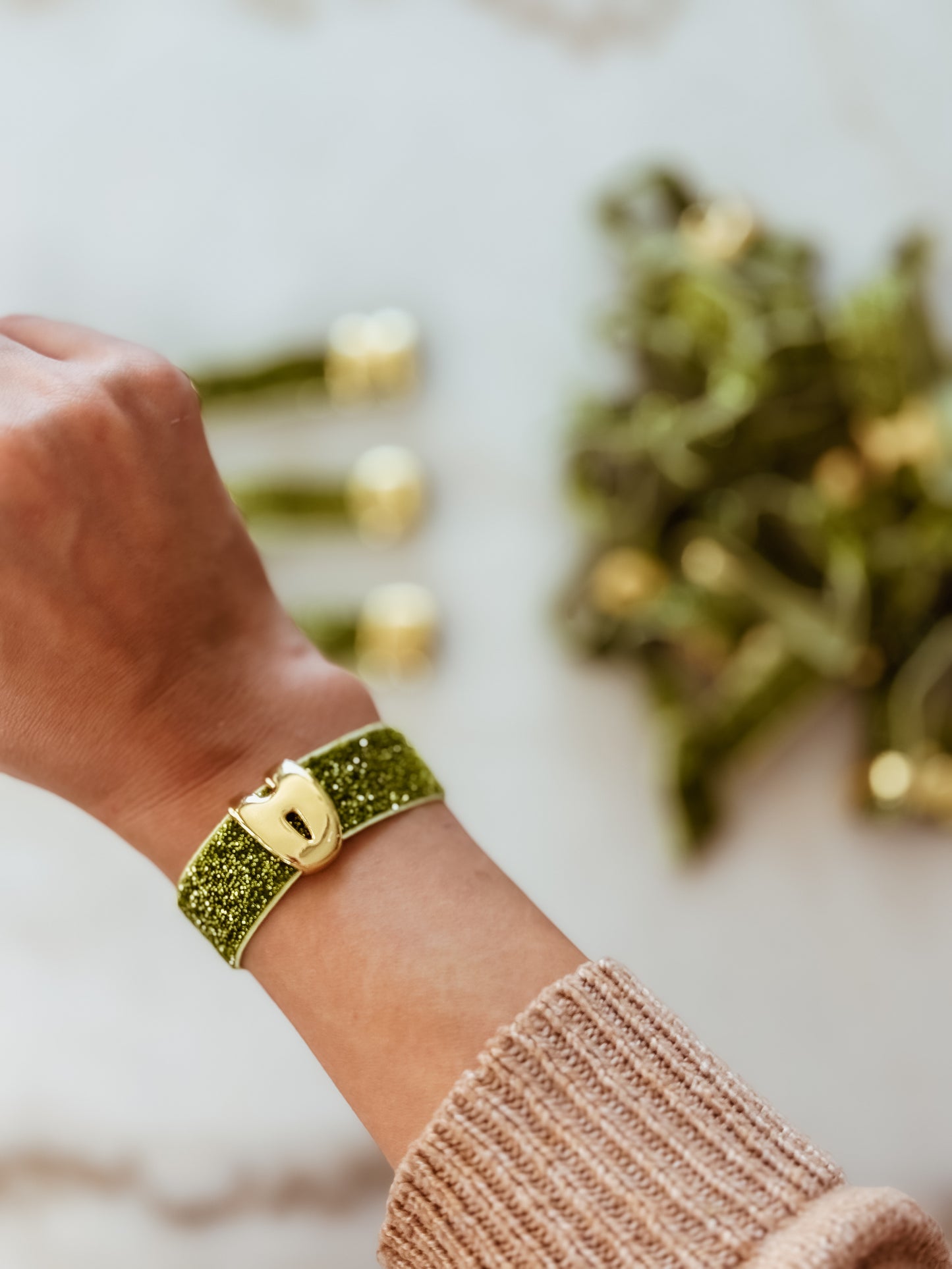 Shine Elastic Bracelet - green