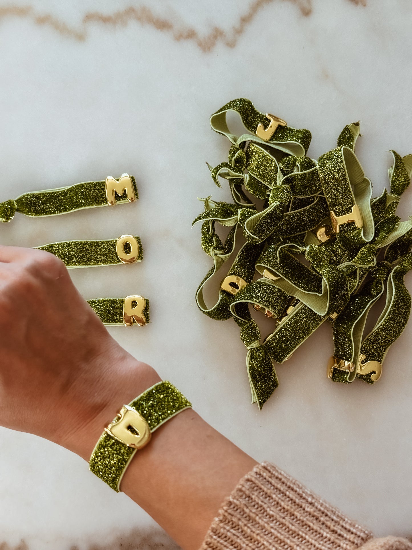 Shine Elastic Bracelet - green