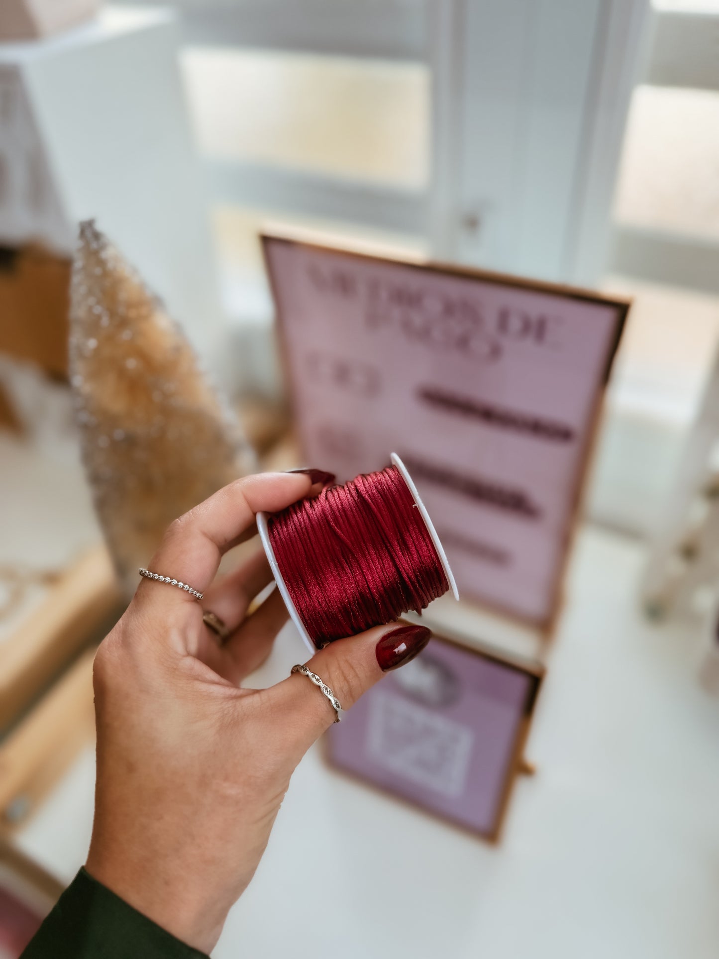 Bubble initial satin bracelet