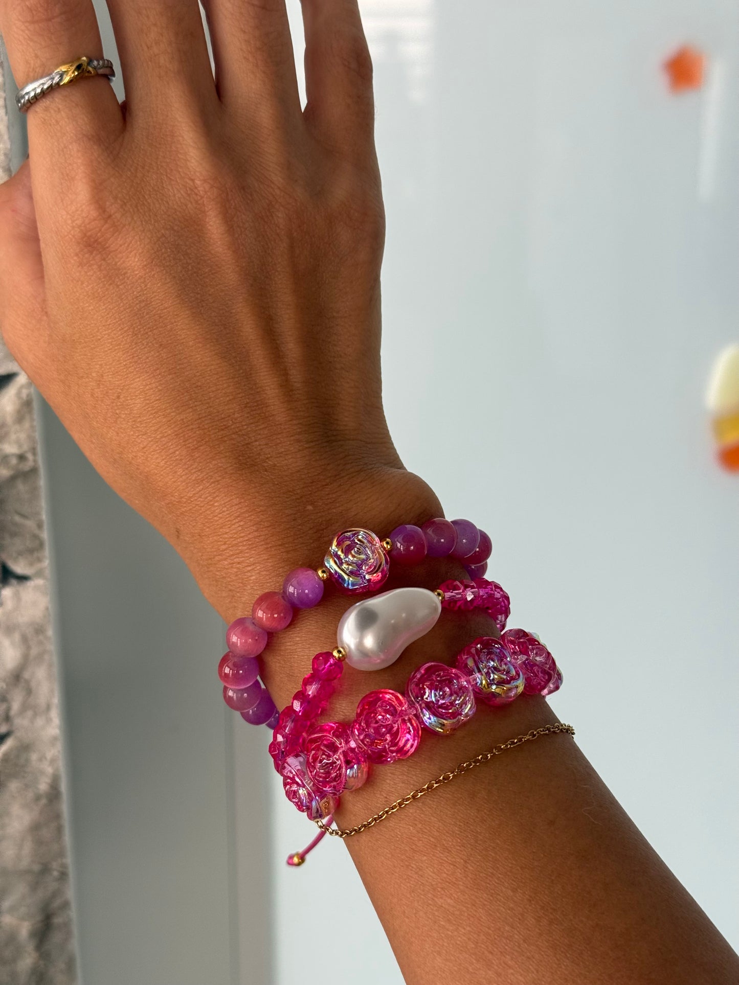 Pink tornasol bracelet