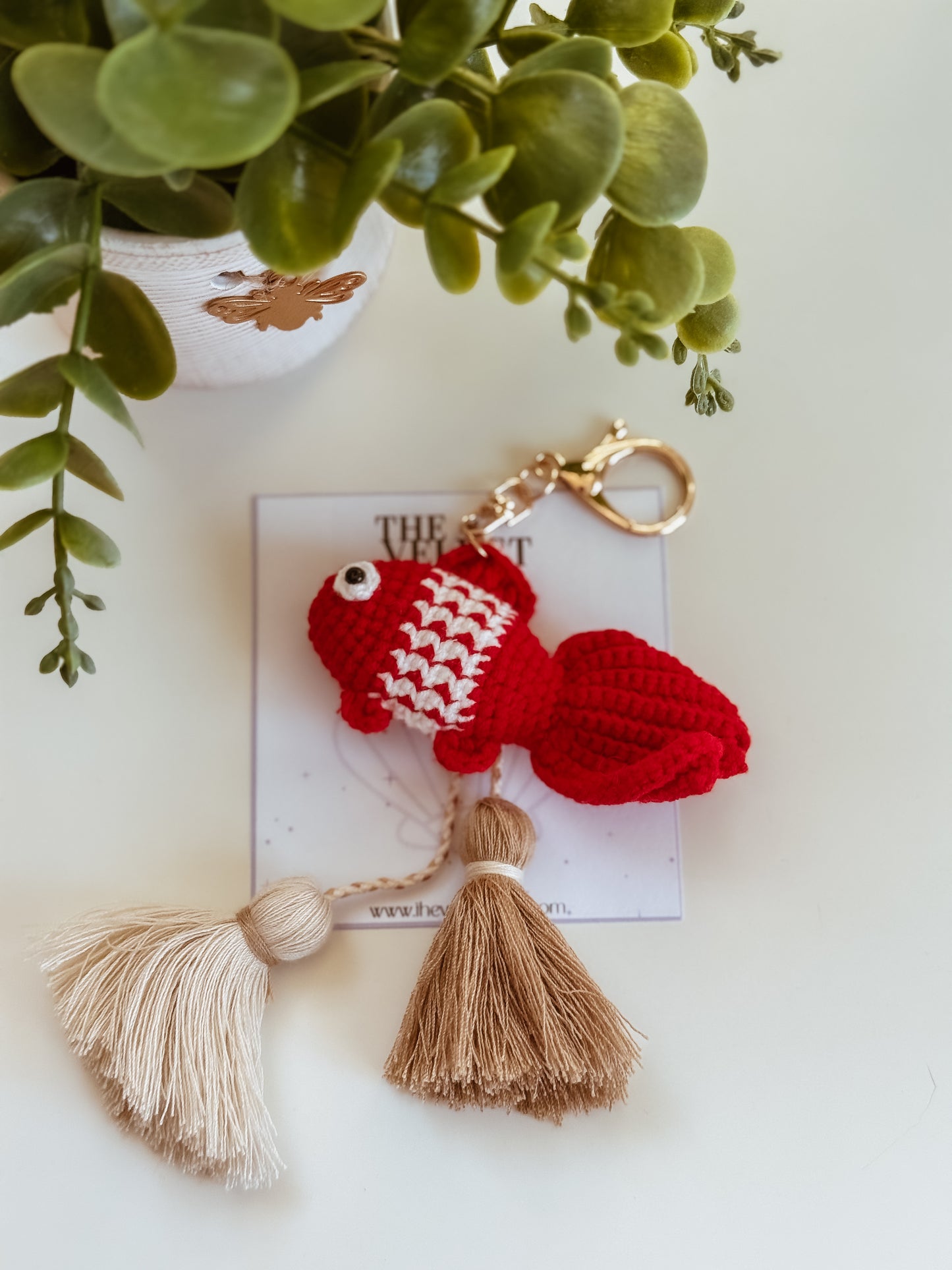 Red fish bag charm