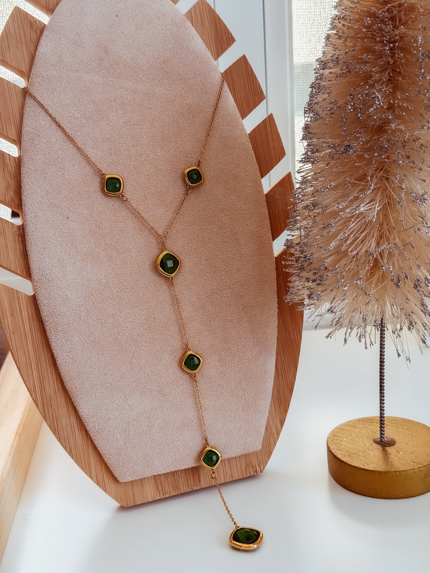 Emerald Crystal long Necklace