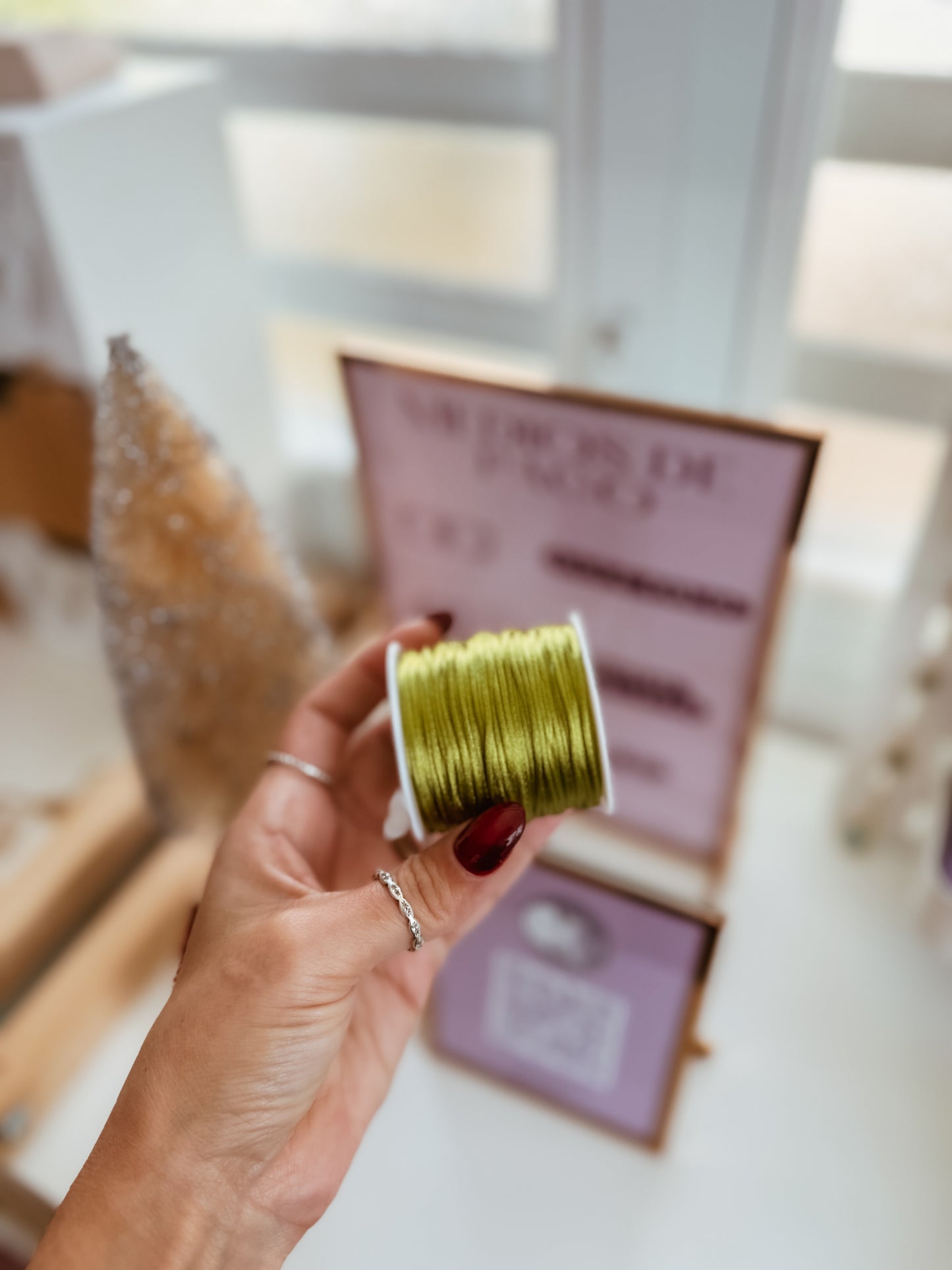 Bubble initial satin bracelet