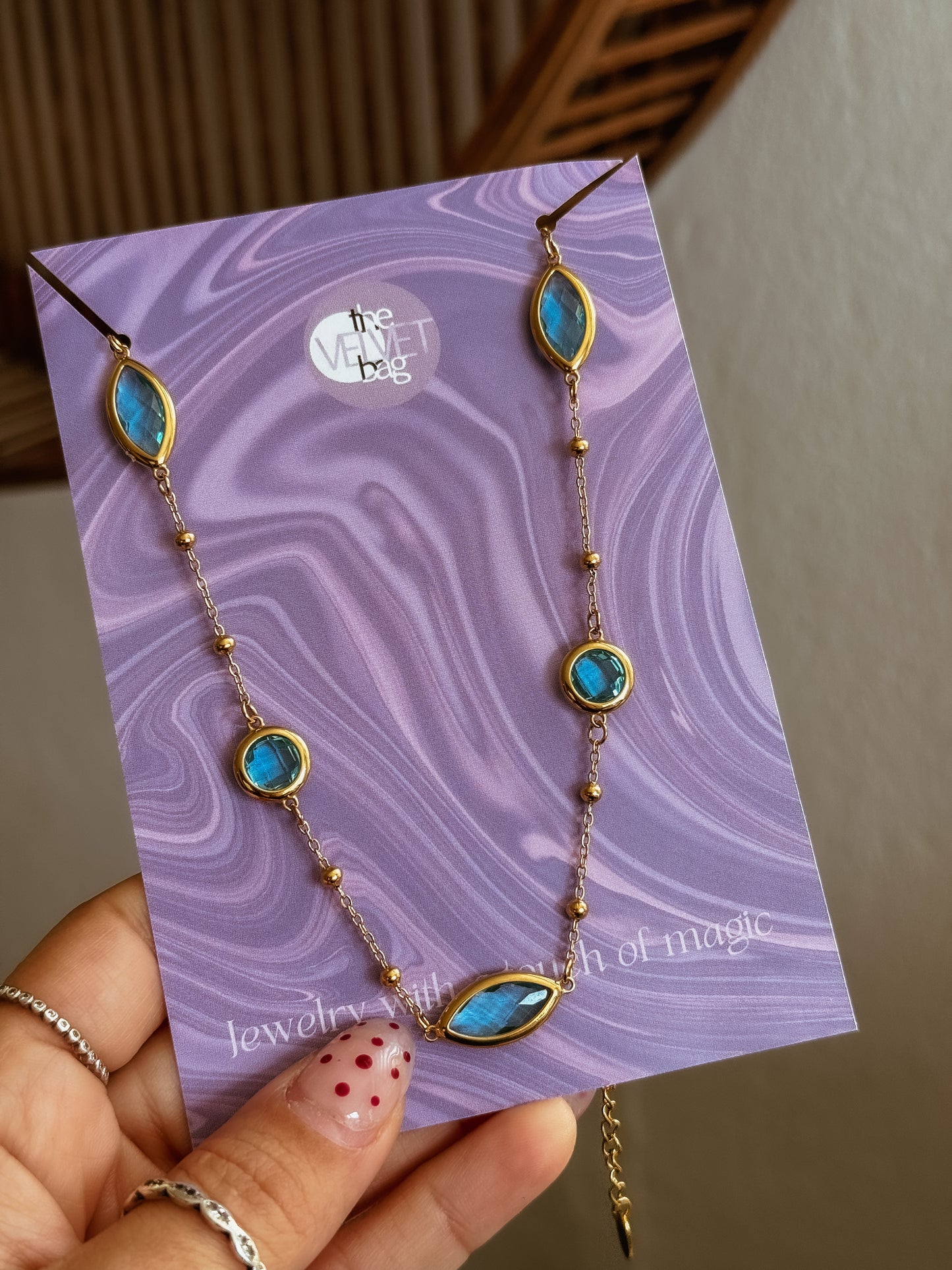 Aqua Crystal Necklace