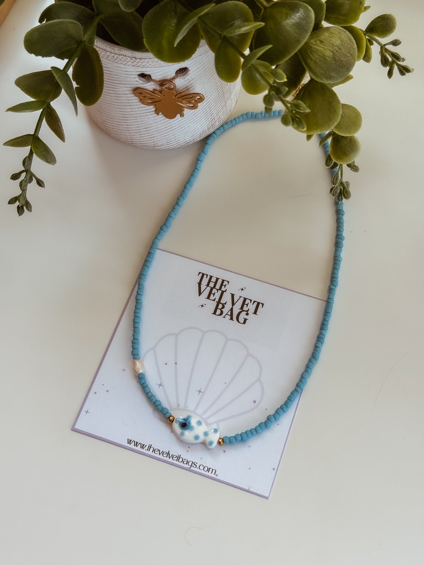 Blue fish Necklace