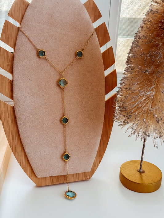 Aqua Long Crystal Necklace