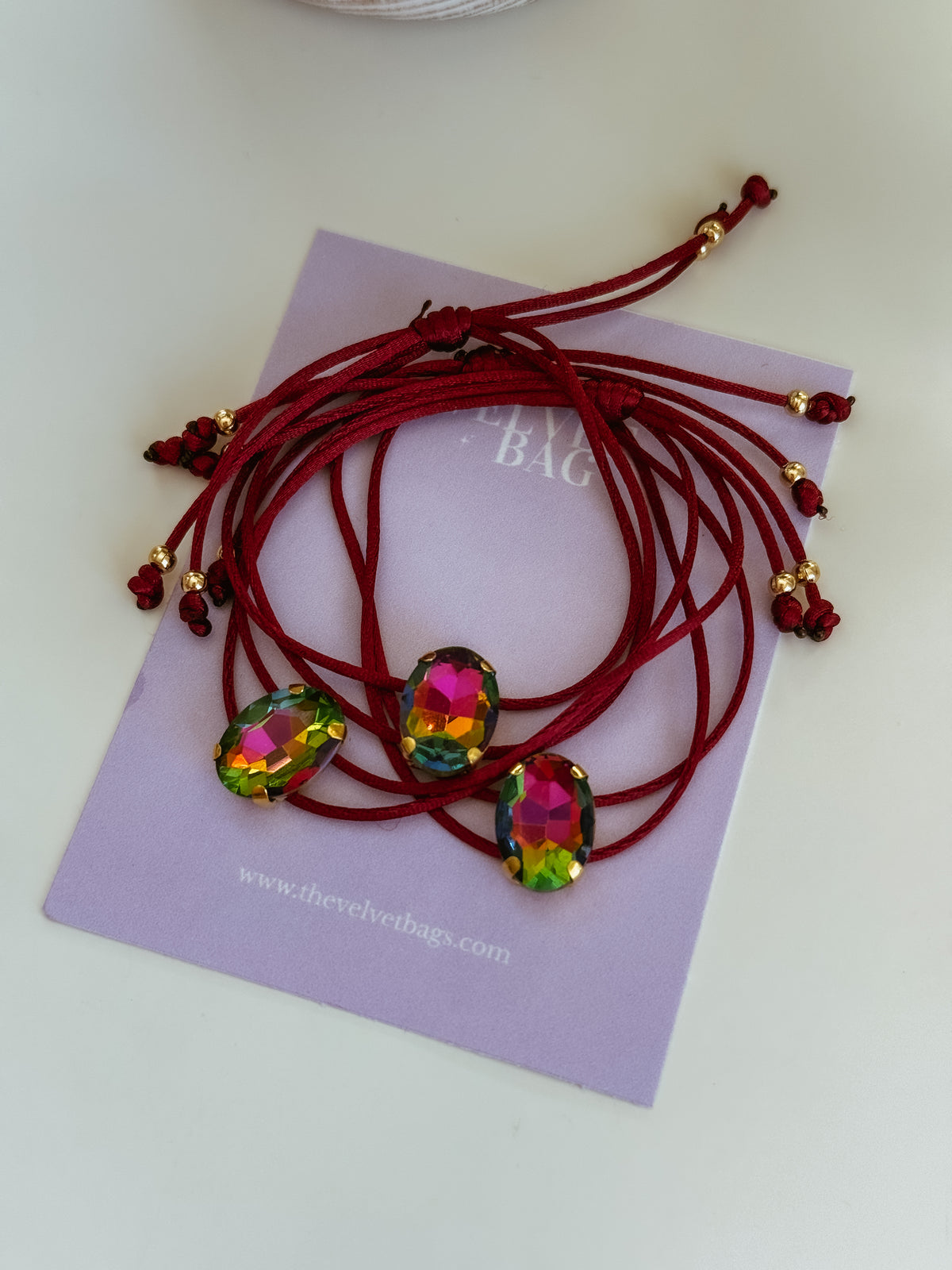 Whimsical- wine  Bracelet (oval gem)